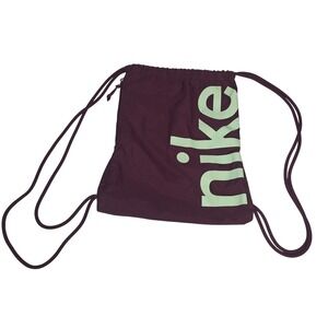 Nike Drawstring Bag Burgundy Mint Green Logo Gym Sports Pack